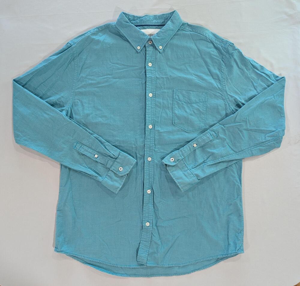 Aéropostale Shirt Mens XL Blue Solid Long Sleeve Button Up Casual Cotton